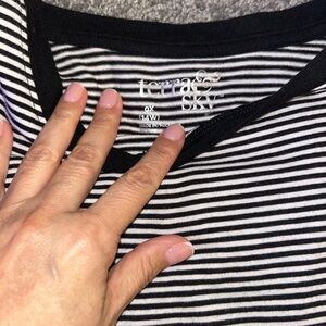 Terra & Sky Striped Black and White Pajama Top